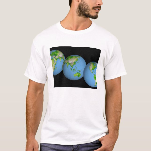 Camiseta Visões topográficas do mundo (Frente)