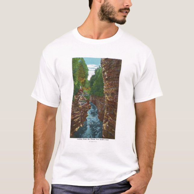 Camiseta Vista abaixo da falha de Ausable da caverna de (Frente)