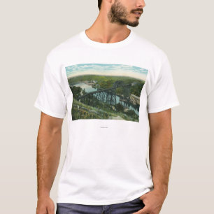 Camiseta Vista aérea da angra de Rondout e da ponte de