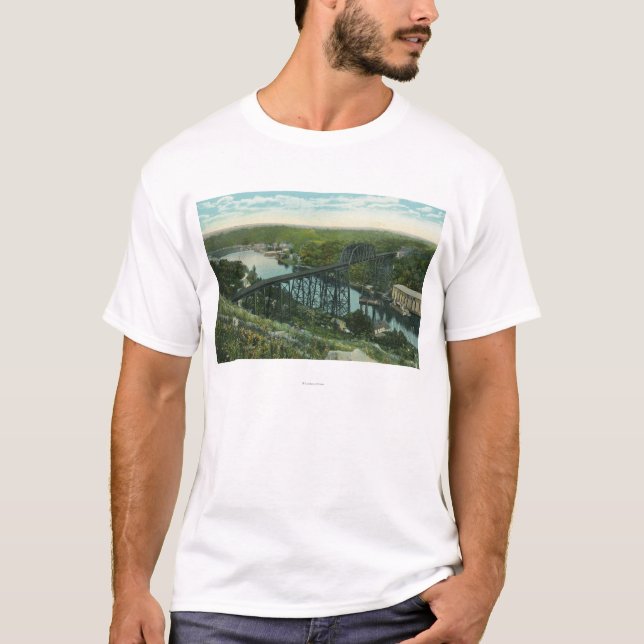 Camiseta Vista aérea da angra de Rondout e da ponte de (Frente)