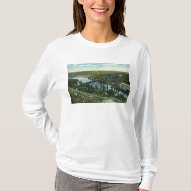 Camiseta Vista aérea da angra de Rondout e da ponte de (Frente)