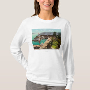 Camiseta Vista aérea da casa de barco, lago, parque de
