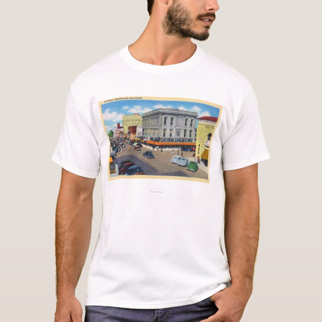 Camiseta Vista aérea da rua de D (Frente)