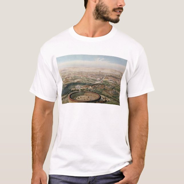 Camiseta Vista aérea de Madrid da plaza de Toros (Frente)