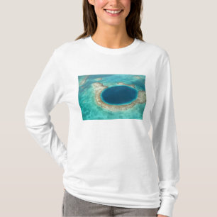 Camiseta Vista aérea do Blue Hole, veleiro ancorado