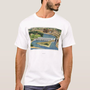 Camiseta Vista aérea do central eléctrica da represa de