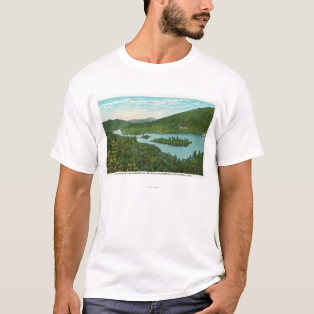 Camiseta Vista aérea do lago (Frente)