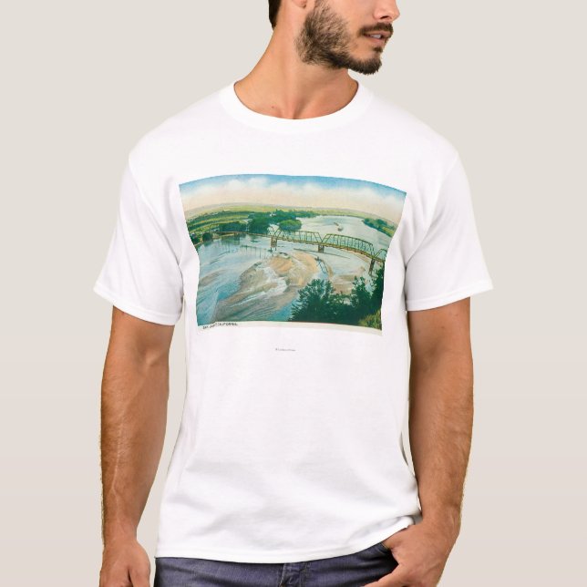 Camiseta Vista aérea do rio e da ponte (Frente)