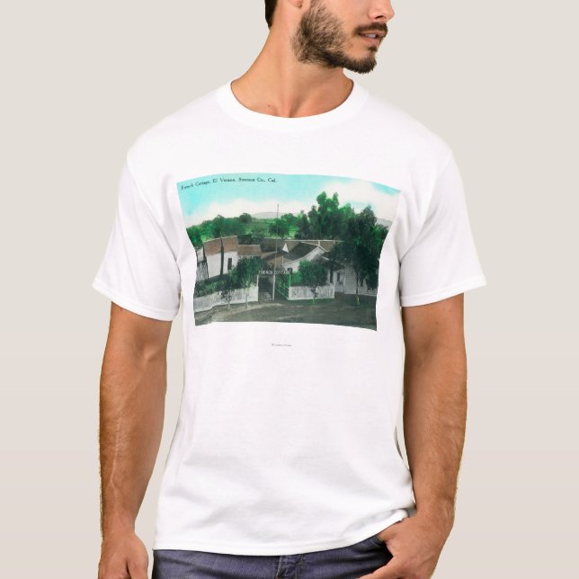 Camiseta Vista aérea exterior da casa de campo francesa (Frente)