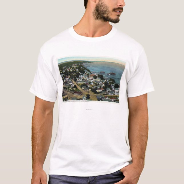 Camiseta Vista aérea oriental da cidade do peregrino (Frente)
