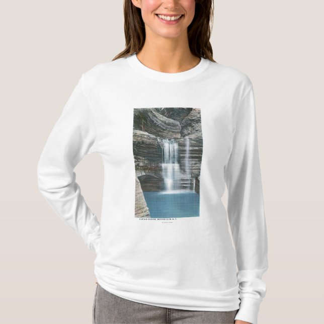 Camiseta Vista da cascata da cortina (Frente)