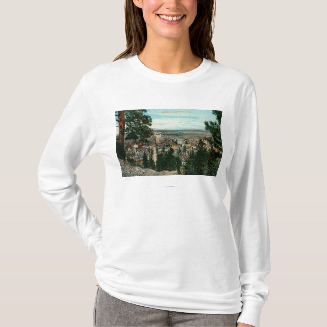 Camiseta Vista da cidade através das árvores (Frente)