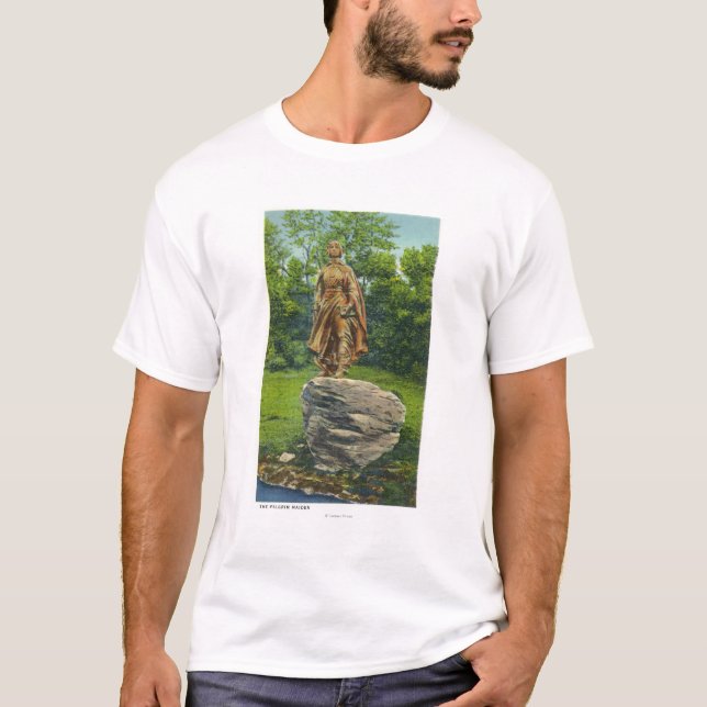 Camiseta Vista da estátua da donzela do peregrino (Frente)