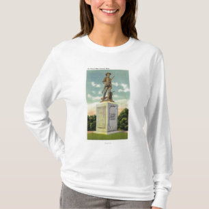Camiseta Vista da estátua minúscula do homem