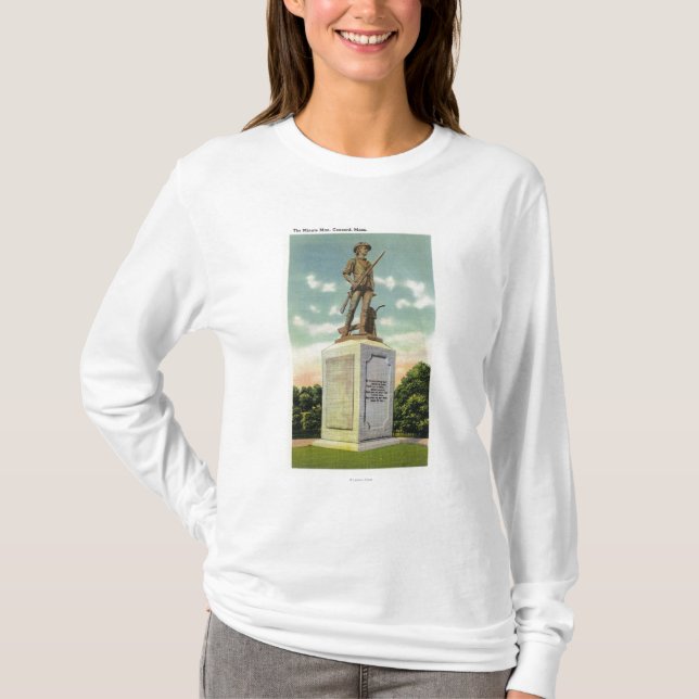 Camiseta Vista da estátua minúscula do homem (Frente)