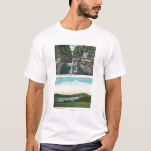 Camiseta Vista da falha de Ausable e do lago Saranac