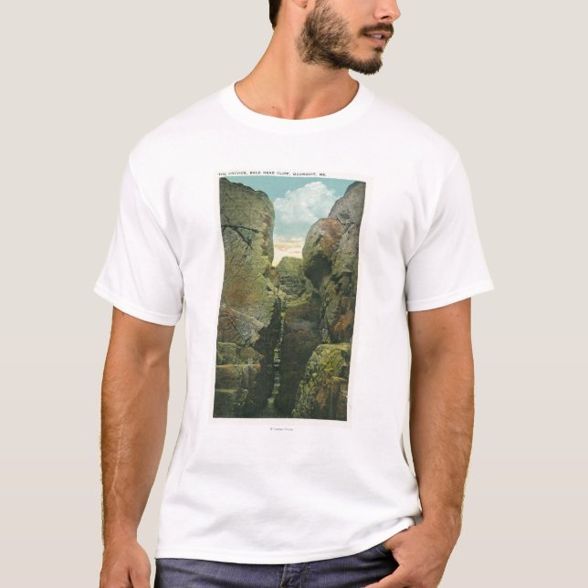 Camiseta Vista da fenda do penhasco da cabeça calva (Frente)