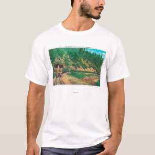 Camiseta Vista da garganta da angra de Shasta TrainCow, OU