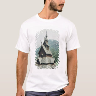 Camiseta Vista da igreja do stave de Borgund, c.1150