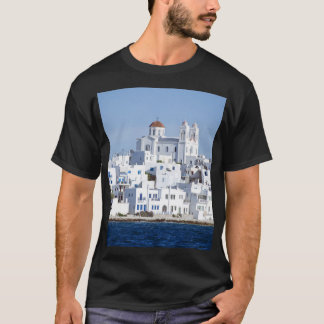 Camiseta Vista da Ilha de Noussa da Aldeia Paros