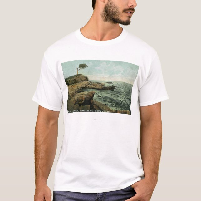 Camiseta Vista da ilha dos picos e da árvore dos pares (Frente)