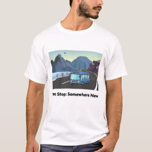 Camiseta Vista da Janela do Ônibus - Próxima Parada em Algu