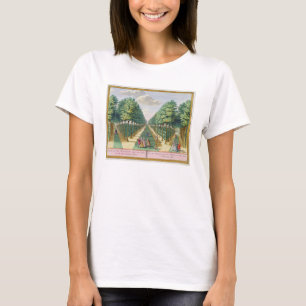Camiseta Vista da madeira à casa e à avenida bilateral