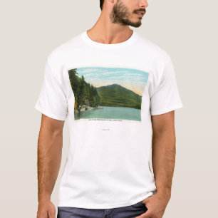Camiseta Vista da montanha de Whiteface da ilha dos alces