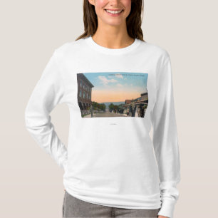 Camiseta Vista da parte alta da cidade do BeachSeaside, OU