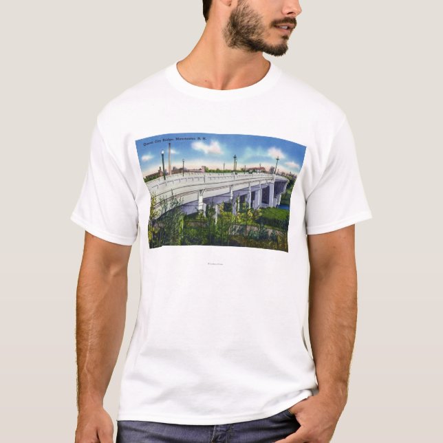 Camiseta Vista da ponte da cidade da rainha (Frente)