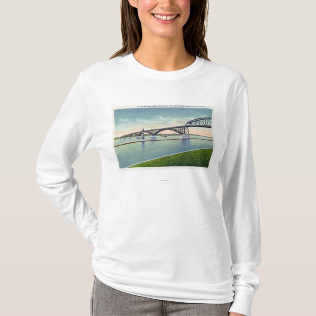 Camiseta Vista da ponte da paz sobre o Rio Niágara (Frente)
