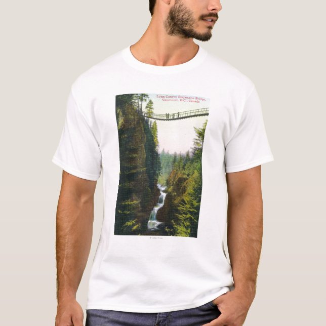 Camiseta Vista da ponte de suspensão da garganta de Lynn (Frente)