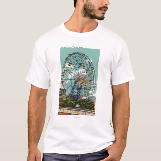 Camiseta Vista da roda de Ferris famosa da maravilha (Frente)
