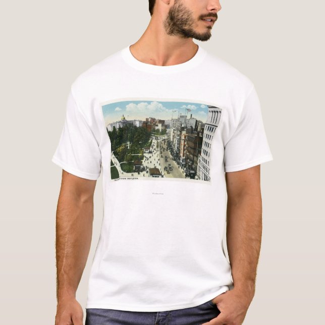 Camiseta Vista da rua de Tremont de Boylston (Frente)