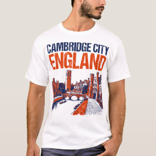 Camiseta Vista da Skyline do Rio Cam em Cambridge Inglaterr
