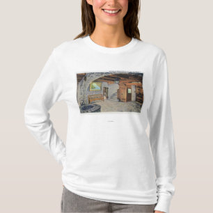Camiseta Vista das bandeiras americanas, britânicas, &