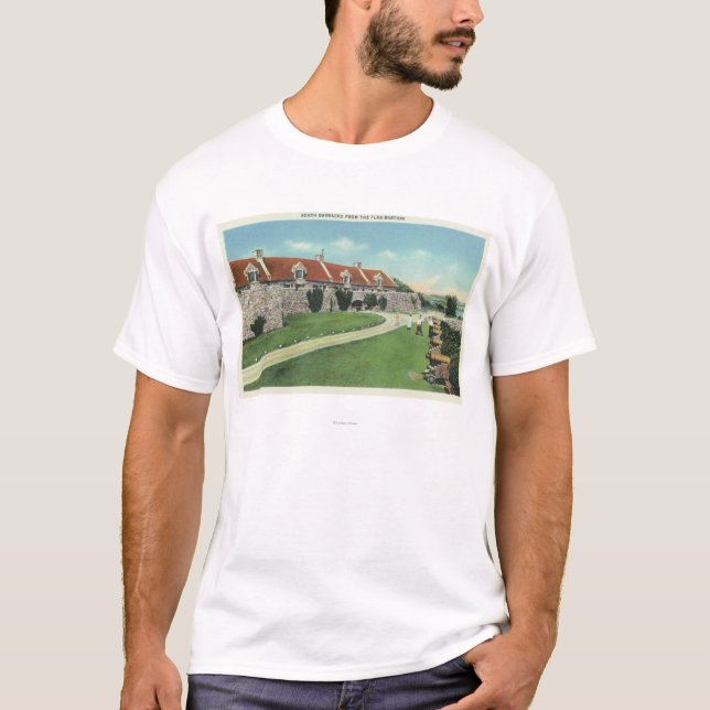 Camiseta Vista das casernas do sul da bandeira (Frente)