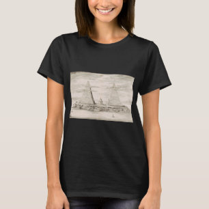 Camiseta Vista das pirâmides perto da tumba dos Reis Egípci