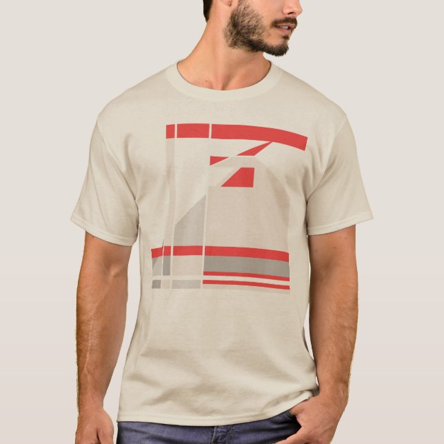 Camiseta Vista de Abstrato Geométrica de Cinza de Cerco Ver (Frente)