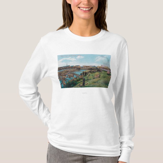 Camiseta Vista de Chena Slough da cidade (Frente)