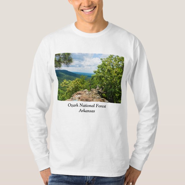 Camiseta Vista de Cliff Nacional da Floresta Ozark (Frente)