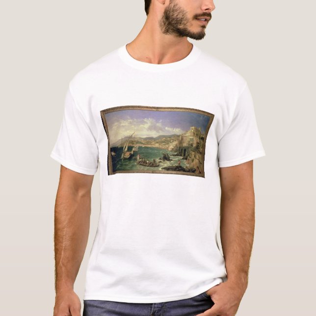 Camiseta Vista de Genoa, 1854 (óleo em canvas) (Frente)