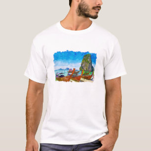 Camiseta Vista de Praia do Phuket Tropical Tailândia