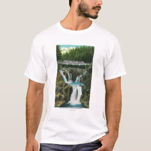 Camiseta Vista de quedas e de ponte da rocha da separação