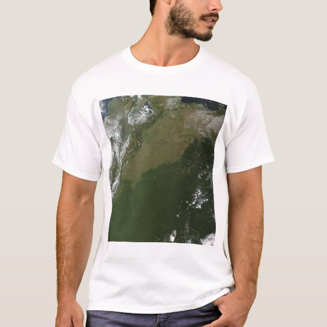 Camiseta Vista de satélite da Colúmbia Oriental (Frente)