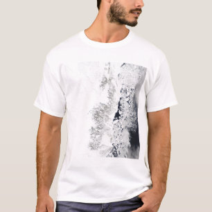 Camiseta Vista de satélite da costa oriental de Greenlan