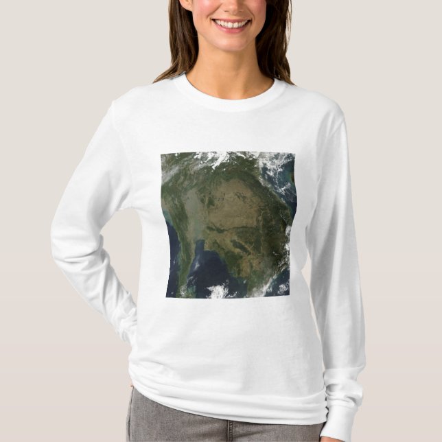 Camiseta Vista de satélite da Indochina (Frente)
