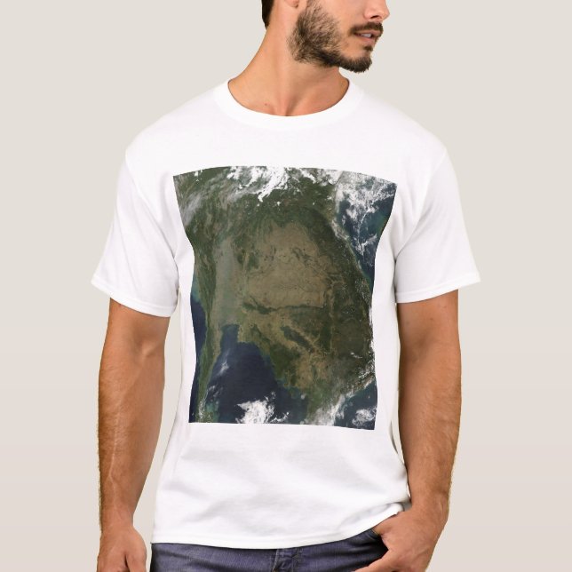 Camiseta Vista de satélite da Indochina (Frente)