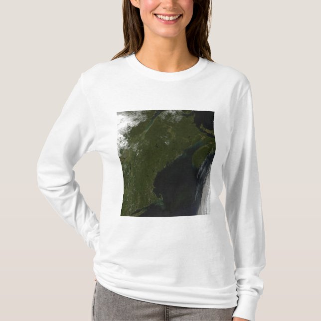 Camiseta Vista de satélite da Nova Inglaterra (Frente)