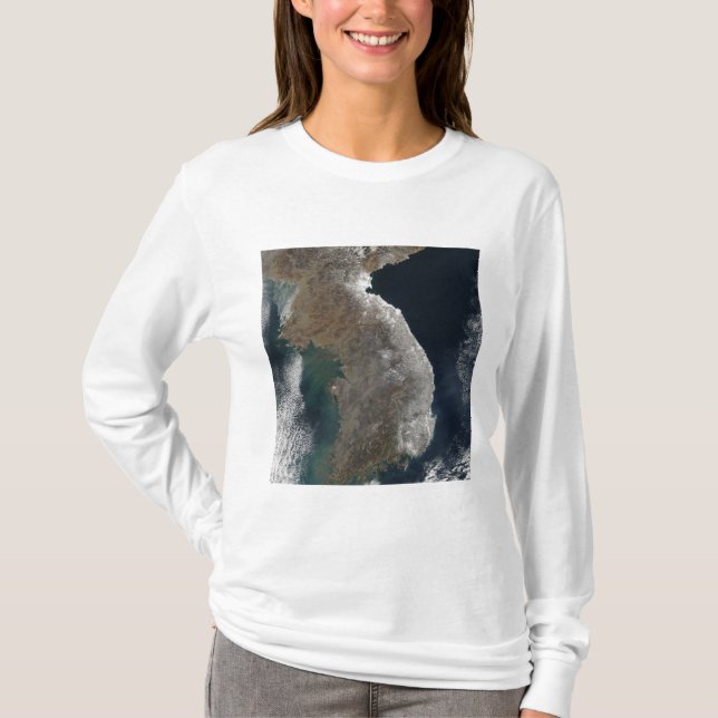 Camiseta Vista de satélite da queda de neve (Frente)